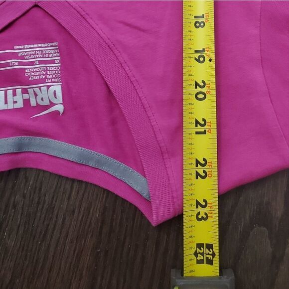 Nike XS Slim Fit Dri Fit Athletic Shirt Magenta Green Yellow White Just Do It - Picture 9 of 9